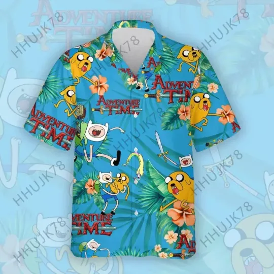 Adventure Time BMO Hawaiian Shirt, Finn & Jake Shirt, Cartoon Summer Shirt