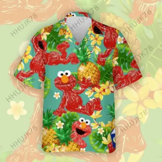 Muppett Kermitt Hawaiian Shirt, Sesame Street Shirt, Cartoon Fan Gift