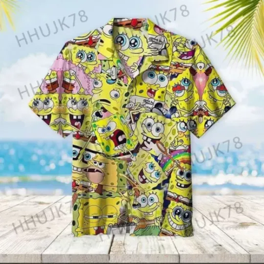 Spongebob Hawaiian Shirt Spongebob Emotions Hawaiian Shirt, Button down shirt