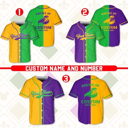 Personalized Mardi Gras Baseball Jersey, Custom Mardi Gras Krewe Lobster Since 19xx Baseball Jersey Shirt, Gift For Family Matching