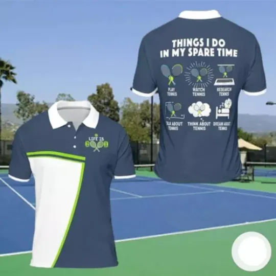 Things I Do In My Spare Time Play Watch Research Tennis Unisex Polo Shirt For Me