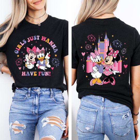 Girls Just Wanna Have Fun T-Shirt, Disney Minnie Daisy Summer T-Shirt, Disney Besties Shirt, Disney Summer Shirt, Besties Matching T-Shirt