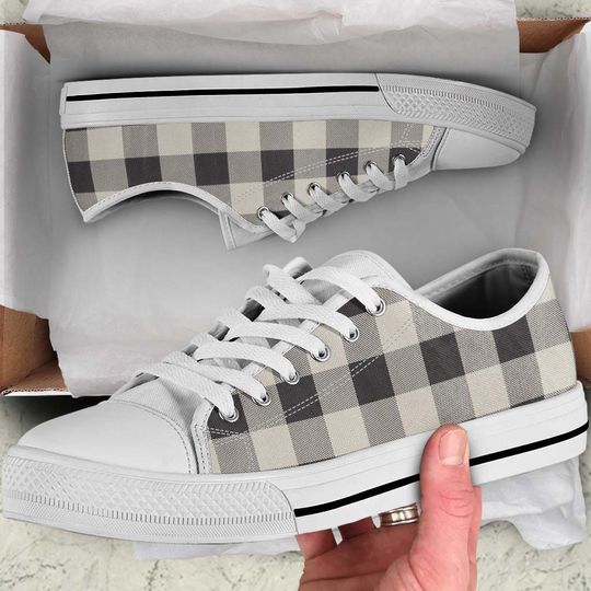 Buffalo Plaid Sneakers Low Top Sneakers Buffalo Check Sneakers Black White Shoes  Sneakers  Design Shoes Lace Up Sneaker Kicks