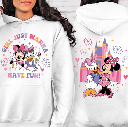 Disney Girls Just Wanna Have Fun Hoodie,Disney Besties Hoodie,Disney Girls Trip Hoodie,Minnie and Daisy Hoodie,Disney Gift Hoodie