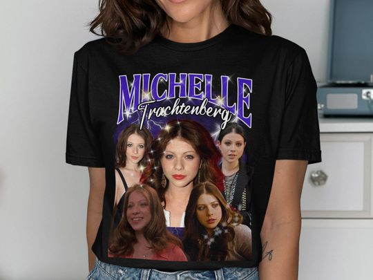 Michelle Trachtenberg Tribute Homage T-shirt, Unique celebrity fan gift, Trendy graphic tee for fans, Perfect for casual wear