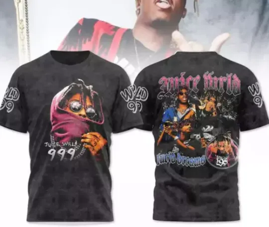 Juice Wrld Lucid Dreams 999 AOP 3D T-shirt Gift For Men Women, Dad & mom shirt