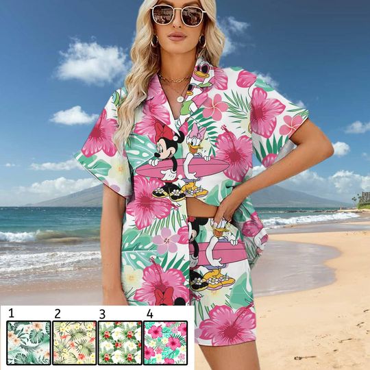 Minnie Mouse Hawaiian Shirt, Minnie Aloha Shirt, Disney Hawaiian Shirt, Minnie Beach Shirt, Minnie Summer Shirt, Minnie Mouse Button Up