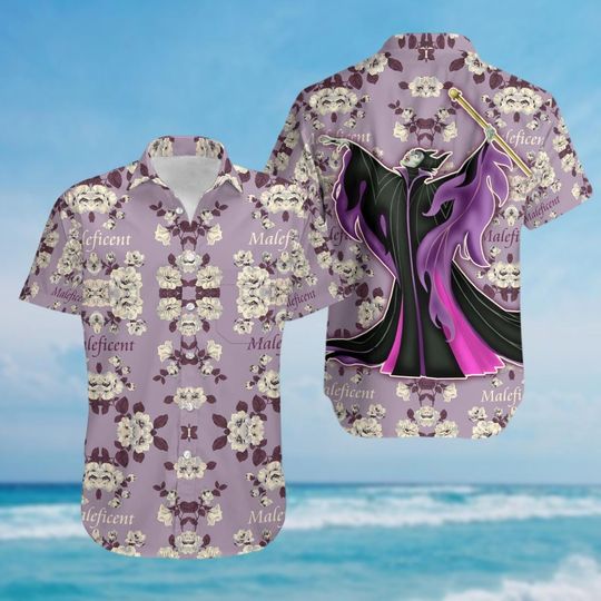 Maleficent Button Shirt, Villains Hawaiian Shirt, Disneyland Trip Shirt, Bad Queen Club Shirt, Vacation Shirt, Disney Birthday Gift