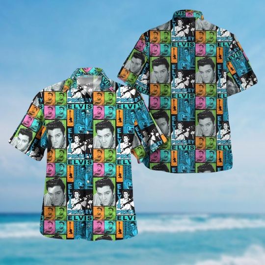 Elvis Presley Button Shirt, King Of Rock And Roll Shirt, Elvis Presley Shirt, The King Hawaiian Shirt, Gift For Elvis Presley Fan