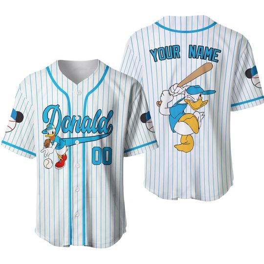 Personalized Custom Donald Duck  3D Baseball Jersey Shirt HALLOWEEN GIFT