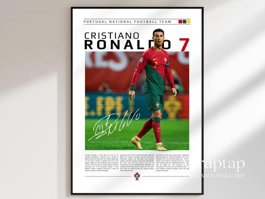 Cristiano Ronaldo Football Poster | CR7 Soccer Print for Sports Fans | Iconic Ronaldo Gifts | Motivational Soccer Posters for Wall Decor