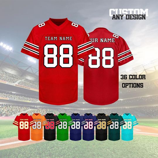 Custom Football Jersey Personalized embroidery Name Number football Shirts Sports Uniform Christmas Gifts for Men Women Kids Toddler Fan