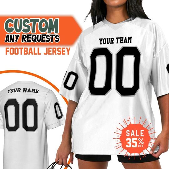Custom Famous Team Super Raiders Sport Classic White Football I3, Jersey Football Sport, Custom Team Name Number Shirt