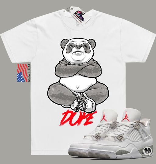 Jordan 4 White Oreo Shirt, Jordan white Oreo match shirt "DOPE PANDA"
