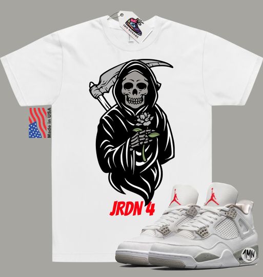 Jordan 4 White Oreo Shirt, Jordan white Oreo match shirt "DEATH"