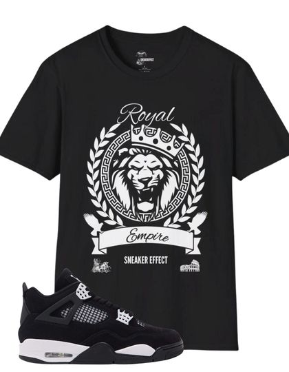 SNEAKER EFFECT Tee Shirt to match  black white Air Jordan 4 Retro White Thunder