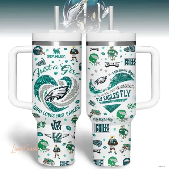 Philadelphia Eagles Tumbler 40oz, Just A Girls Who Love Her Eagles Cup Gift