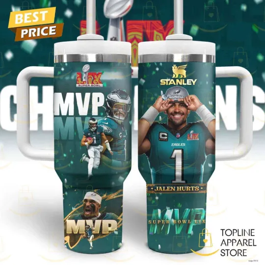 Jalen Hurts MVP Super Bowl LIX Champions Philadelphia Eagles Tumbler With Handle