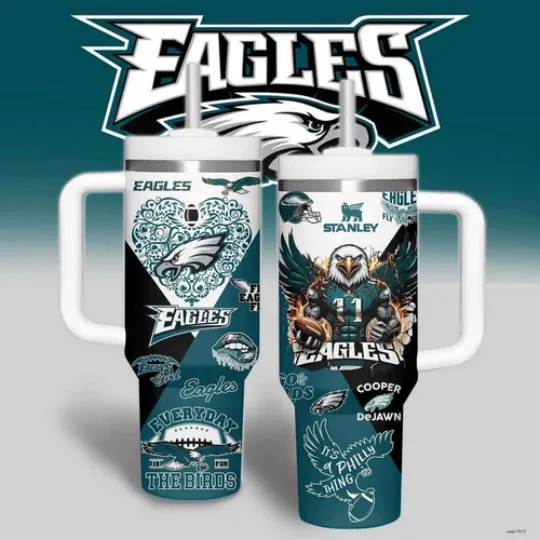 Philadelphia Eagles Sports Tumbler With Handle 40oz, Everyday The Birds Cup