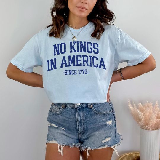 No Kings In America Anti Trump Tee, Anti Fascism Fascist MAGA Republican, Liberal Leftist Democrat Gift, Protect Democracy