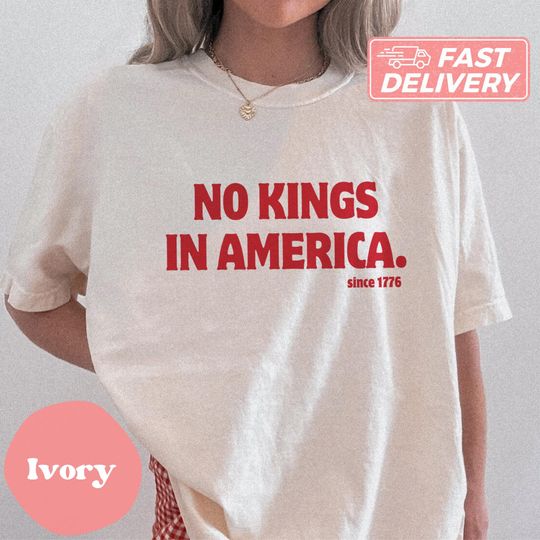 No Kings In America Y2K Shirt Anti Trump Shirt Protest Shirt Patriotic Tee Democracy Tee Gift For Anti Trump Fuck Trump Tee