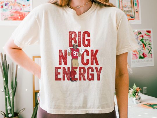Comfort Colors Womens Nick Bosa Boxy Cropped shirt, Big Nick Energy, Bosa 97 Cropped tee SF football, San Francisco Ladies