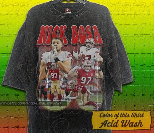 Limited Nick Bosa Shirt Comfort Colors Vintage Wash Oversized Tshirt