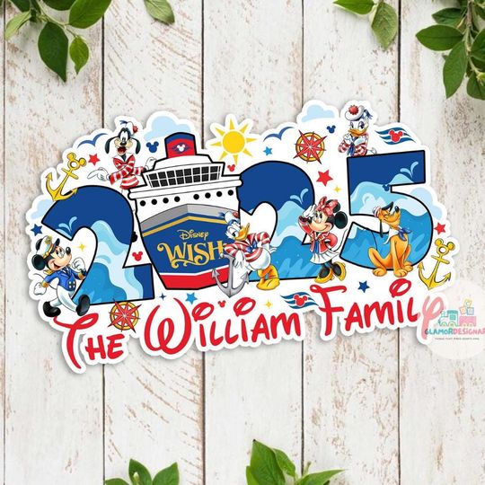 Custom Family & Cruise Ship Name Disney Cruise Line Magnet, Mickey and friends Disney Magnet, Family sign Disney Wish Dream Treasure magnet