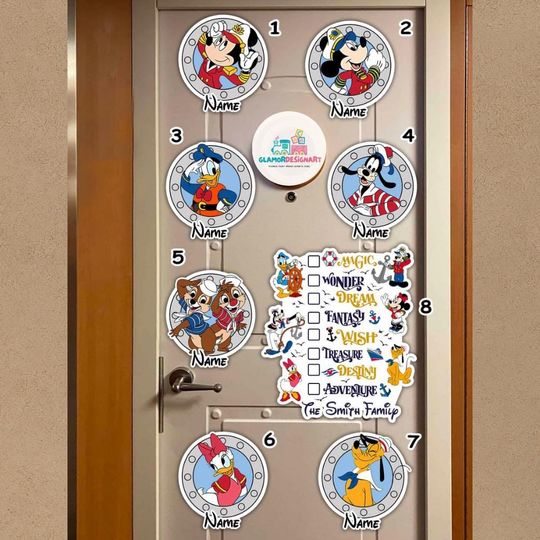 Personalized Disney Cruise Ship Checklist Cruise Door Magnet, Mickey & Friends Disney Cruise 2025Magnet, Disney Wish Wonder Fantasy Treasure