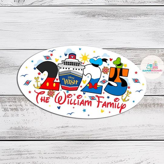 Custom Family & Cruise Ship Name Disney Cruise Line Magnet, Mickey and friends Disney Magnet, Family sign Disney Wish Dream Treasure magnet
