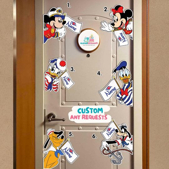 Personalized All Characters Disney Cruise Magnet, Mickey & Friends Toy Story Disney Princess Cruise Squad, Family Cruise Ship Stateroom Door