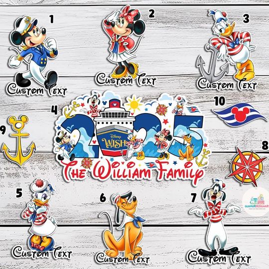 Custom Family & Cruise Ship Name Disney Cruise Line Magnet, Mickey and friends Disney Magnet, Family sign Disney Wish Dream Treasure magnet