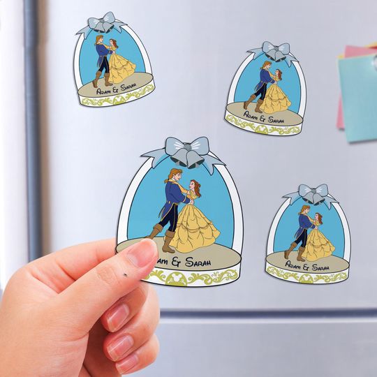 Personalized Beauty and the Beast Magnet, Disney Couple Magnet, Disney Princess Door Magnet, Beauty Beast Magnet, Disney Cruise Magnet