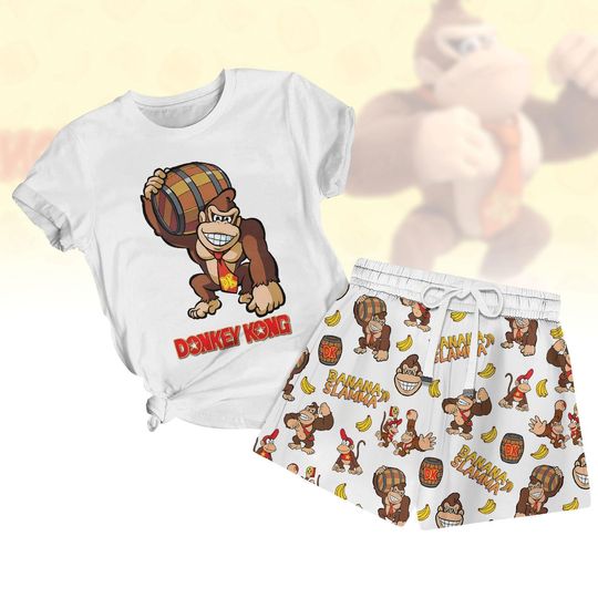 Donkey Kong T-Shirt, Super Mario Monkey Shirt, Shorts For Women, Big Monkey Shirt, Mario Game Characters Tee, Gift For Dad Mom