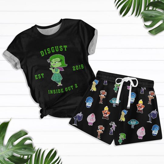 Disgust Inside Out Shirt, Disney Emotions Shirt, Cartoon Shorts Women Men, Sadness Joy Anger Shirt, Disney Family Matching Tee