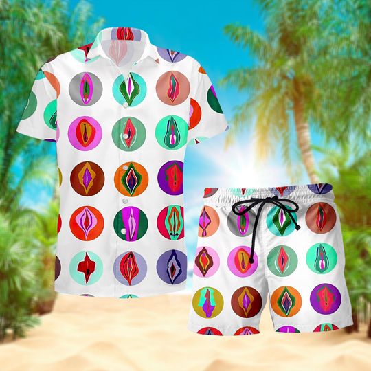 Naughty Fruits Hawaiian Shirt, Funky Banana Papaya Print, Whimsical & Funny Unisex Button, Up for Men  Women, Quirky Statement Tee