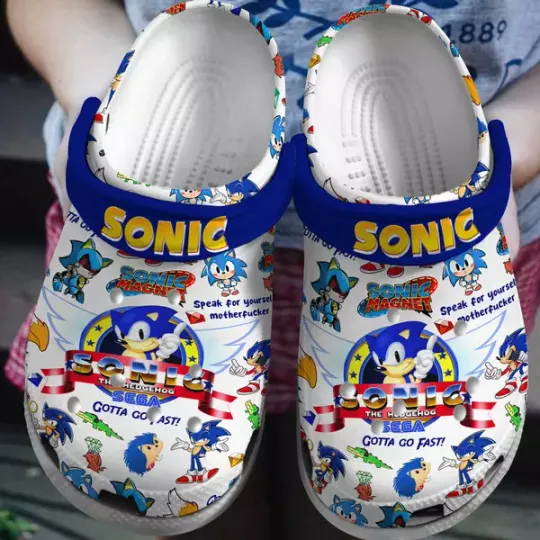 Sonic Magnet Cartoon Clogs For Adults