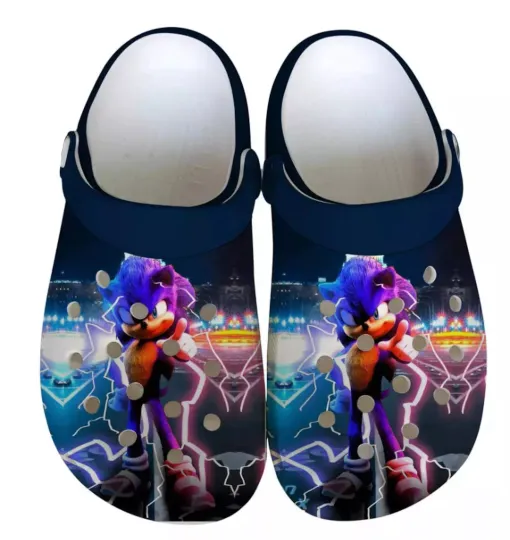 Cool Sonic The Hedgehog Blue Clogs For Adults