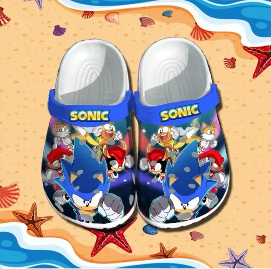 Funny Sonic The Hedgehog Cartoon Clogs For Adults