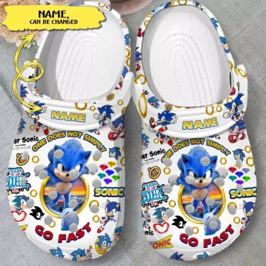 Custom Name Clogs Sonic The Hedgehog Clogs For Adults