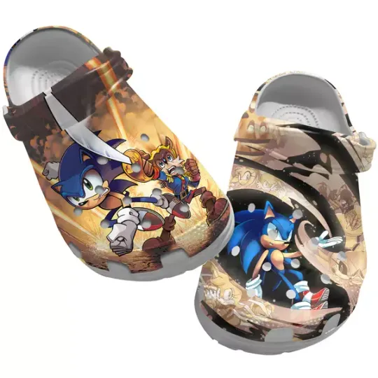 Fighting Sonic The Hedgehog New Clogs For Adults