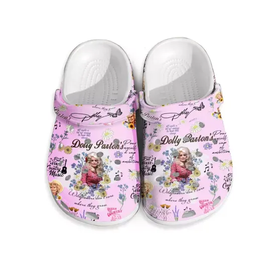Dolly Parton Clog Shoes, Country Music Fan Footwear, Custom Design
