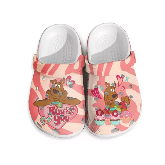 Scooby Doo Valentine’s Day Clog Shoes, Love-Themed Cartoon Footwear
