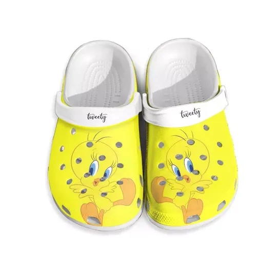 Tweety Bird Clog Shoes, Cartoon Slippers, Classic Looney Tunes Fan Gift