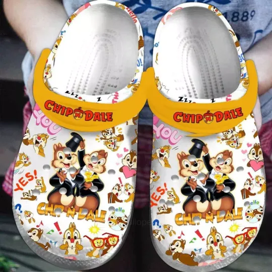 Chip N Dale Valentine’s Day Clog Shoes, Couple-Themed Classic Slippers