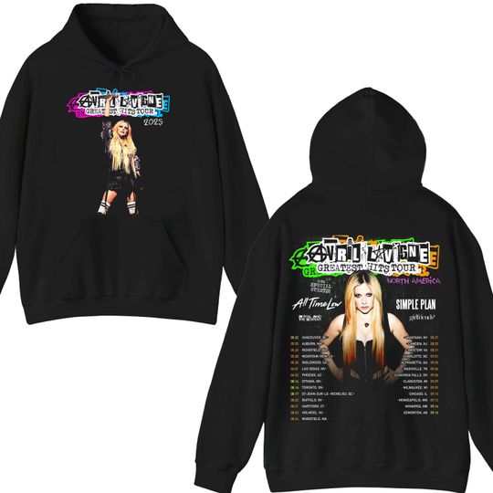 Avril Lavigne Greatest Hits Tour 2025 Hoodie, Avril Lavigne 2025 Concert, Avril Lavigne Fan Sweatshirt, Avril Lavigne Merch