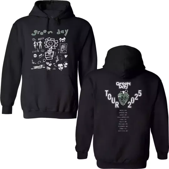 Green Day Tour 2025 Asia And Australia Tour Merch Two Sides Hoodie Gift Fans