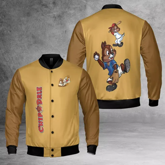 Chip N Dale Double Trouble Couple Love Playing Baseball Jacket