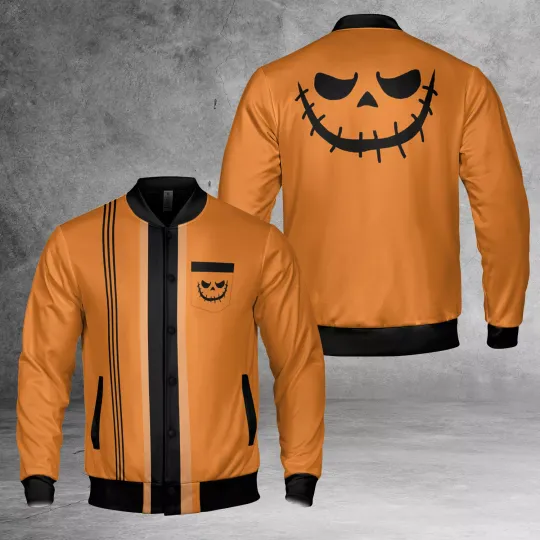 Bowling Ball Bowler Jack O Lantern Pumpkin Costume Jack Skellington Face Jacket