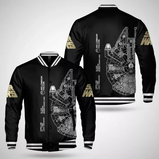 Millennium Falcon Spaceship TV Series Universe Cartoon Galaxy's Edge Jacket